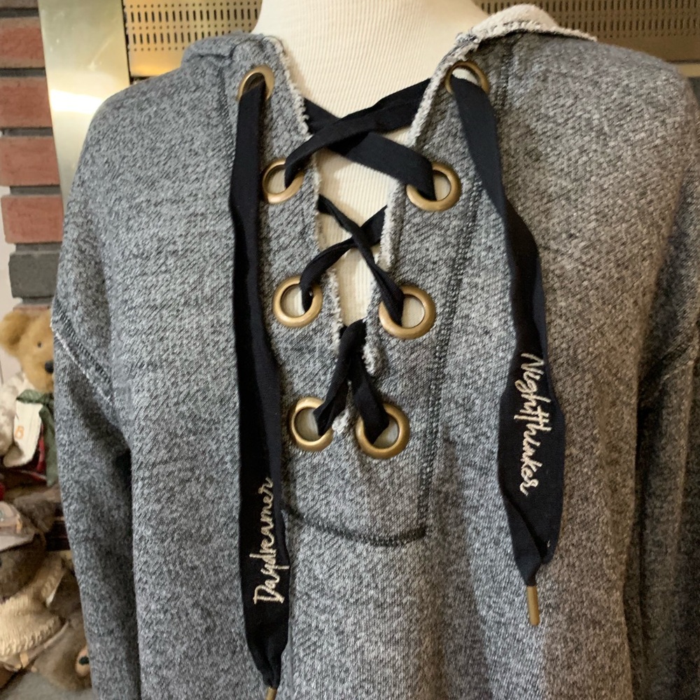 West Coast lace up hoodie sweatshirt